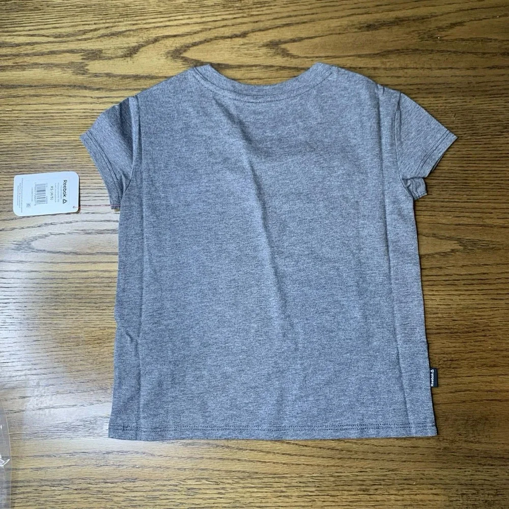 Reebok Girls Graphic Tee Flint Grey Heather Size XS 4/5